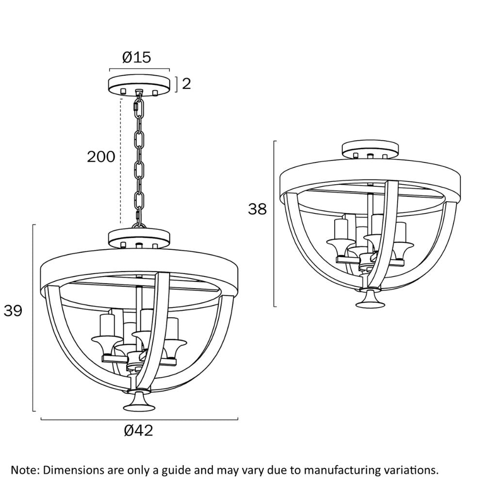 Telbix HOSLEY - 4 Light CTC Pendant-Telbix-Ozlighting.com.au