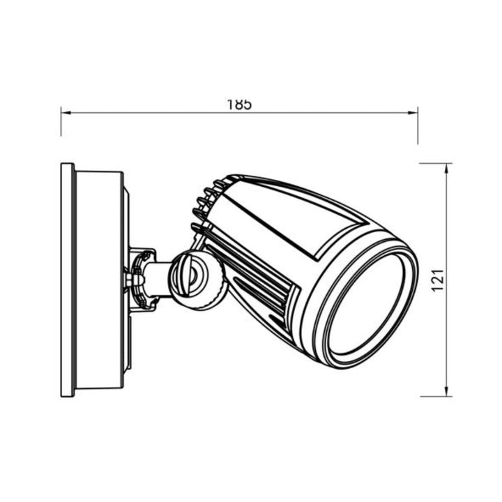 Telbix ILLUME - 10W LED Single Head Exterior Spotlight IP44 - 5000K-Telbix-Ozlighting.com.au