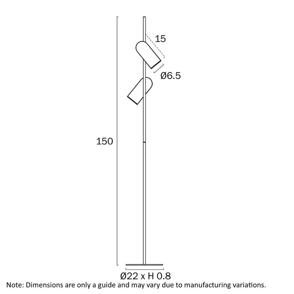 Telbix KINDLE - 2x6W Floor Lamp-Telbix-Ozlighting.com.au