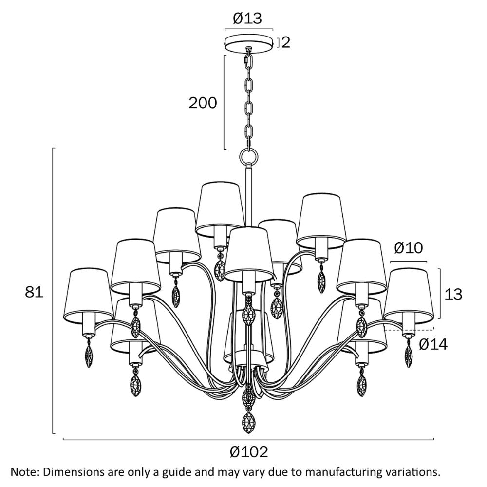 Telbix MALVERN - 12 Light Pendant-Telbix-Ozlighting.com.au