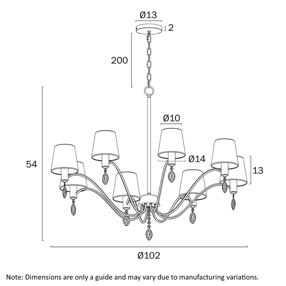 Telbix MALVERN - 8 Light Pendant-Telbix-Ozlighting.com.au