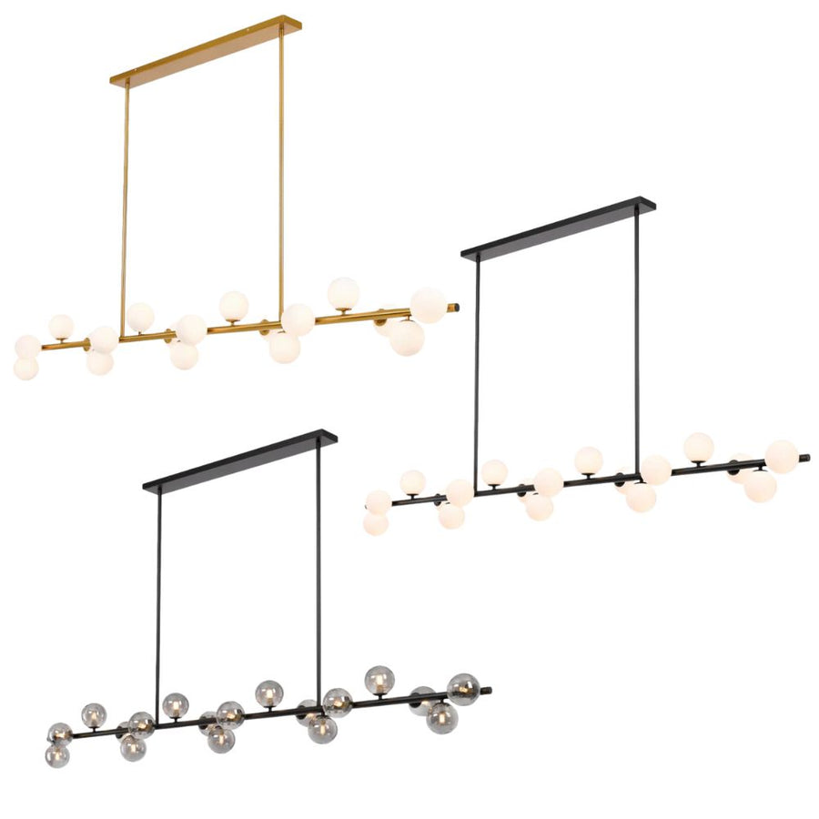 Telbix MORAN - 18 Light Metal & Glass Linear Pendant-Telbix-Ozlighting.com.au