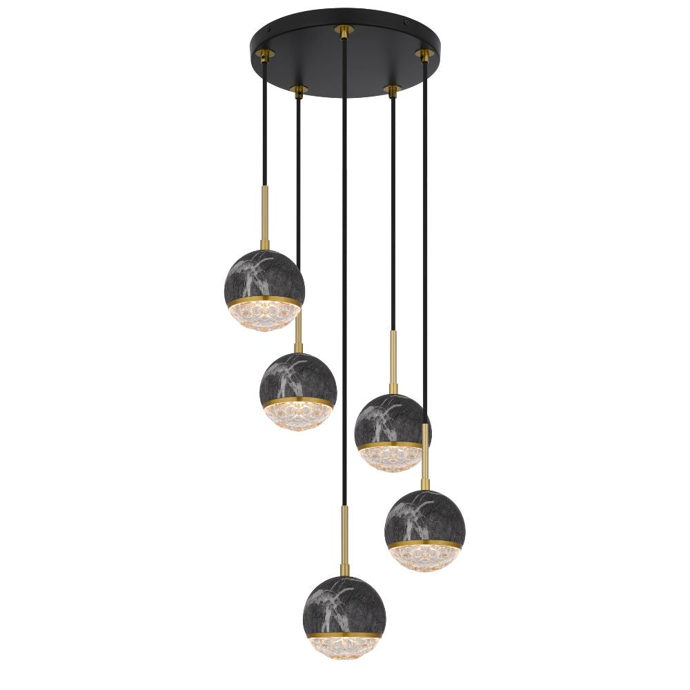 Telbix ONETA - 5 Light Spherical Pendant-Telbix-Ozlighting.com.au