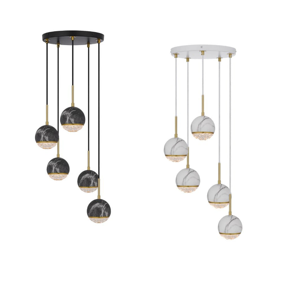 Telbix ONETA - 5 Light Spherical Pendant-Telbix-Ozlighting.com.au