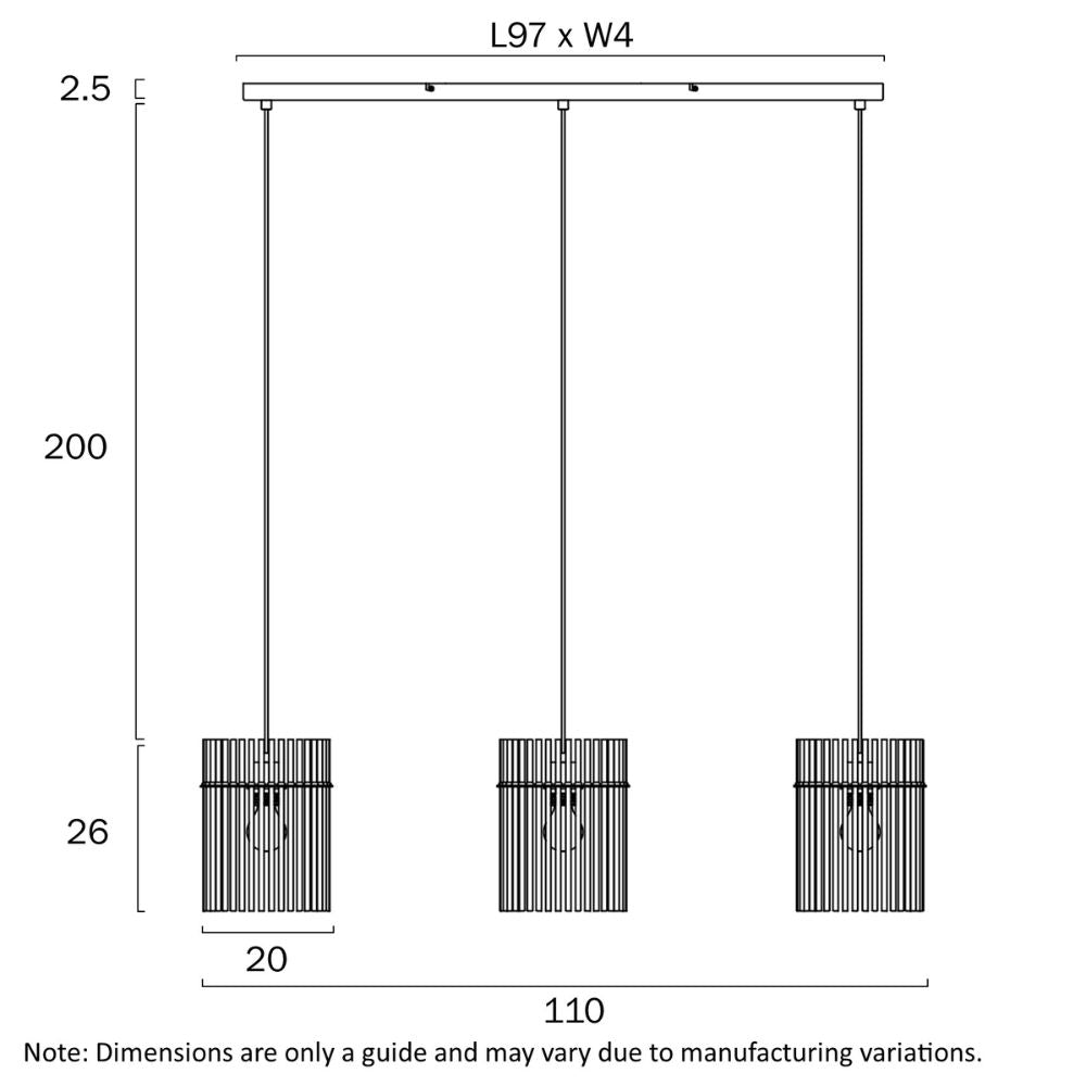 Telbix QUILO - 3 Light Pendant-Telbix-Ozlighting.com.au