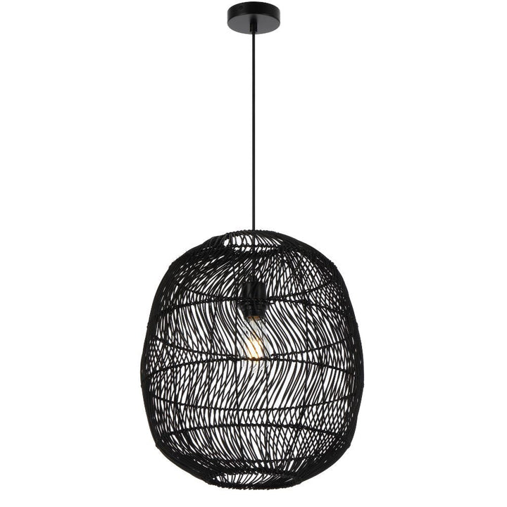 Telbix RANA 40 - 1 Light Rattan Pendant-Telbix-Ozlighting.com.au