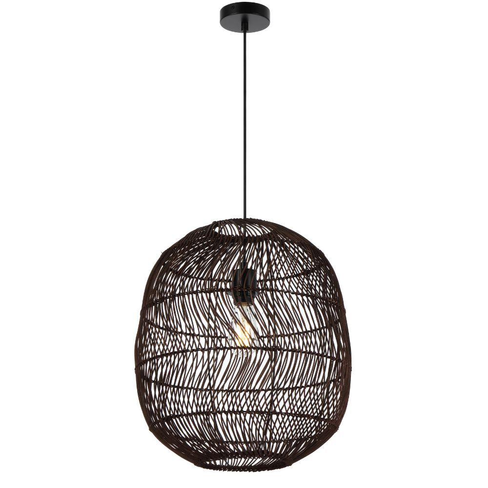 Telbix RANA 40 - 1 Light Rattan Pendant-Telbix-Ozlighting.com.au