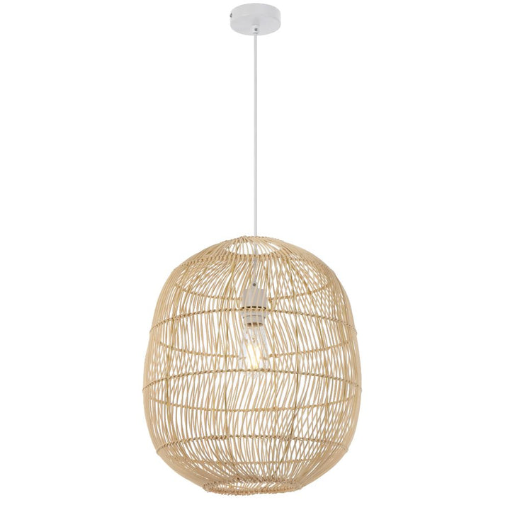 Telbix RANA 40 - 1 Light Rattan Pendant-Telbix-Ozlighting.com.au