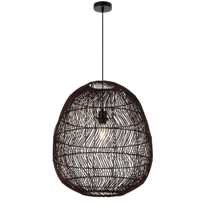 Telbix RANA 50 - 1 Light Rattan Pendant-Telbix-Ozlighting.com.au