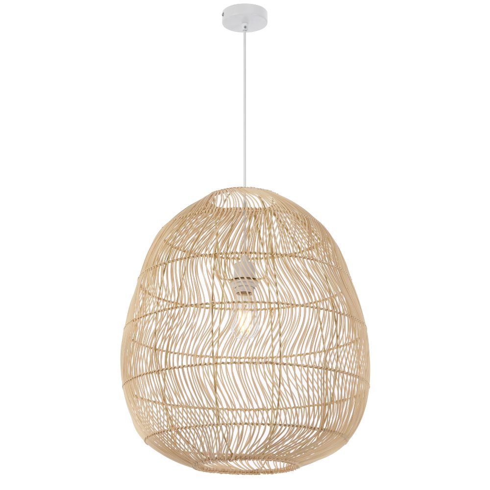 Telbix RANA 50 - 1 Light Rattan Pendant-Telbix-Ozlighting.com.au