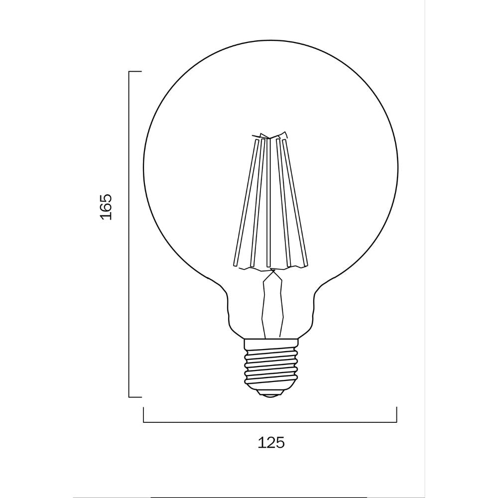 Telbix ROUND - G125 6W Non-Dimmable LED Globe - E27-Telbix-Ozlighting.com.au