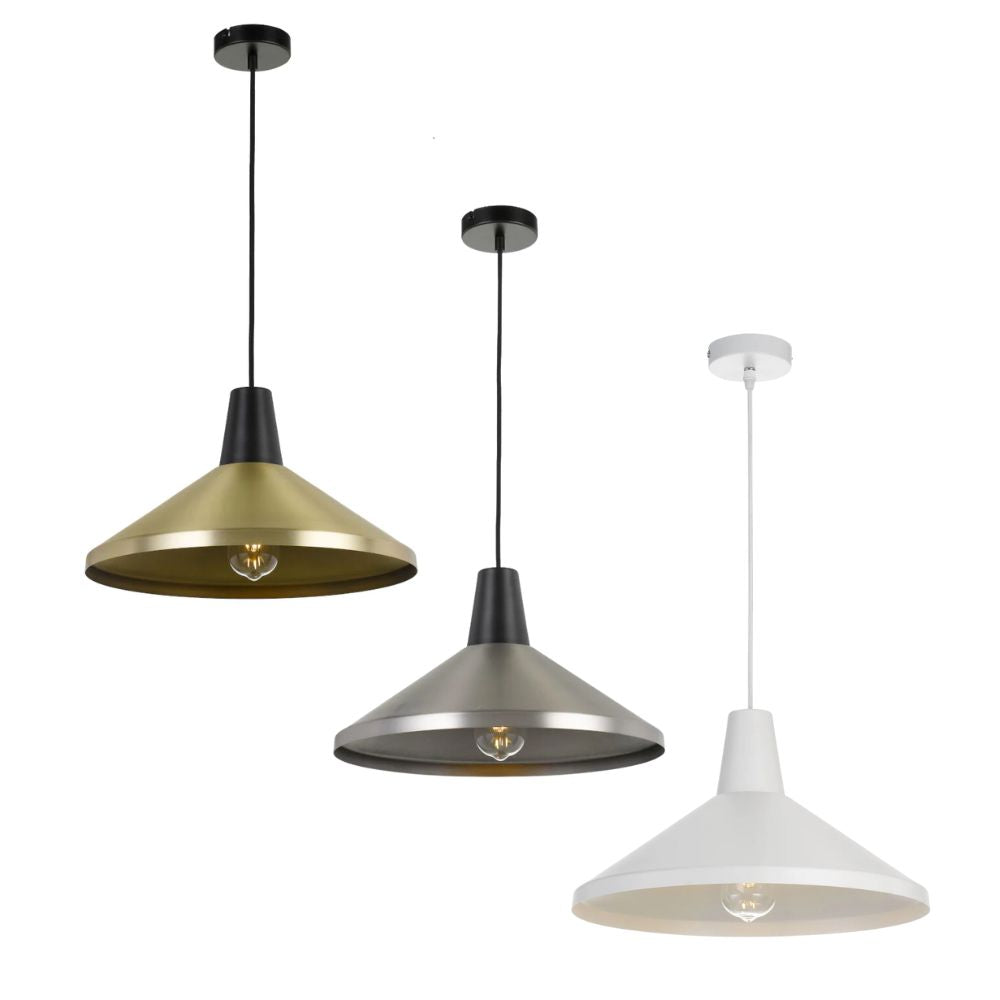 Telbix TEMO 40 - 1 Light Modern-Industrial Metal Pendant-Telbix-Ozlighting.com.au