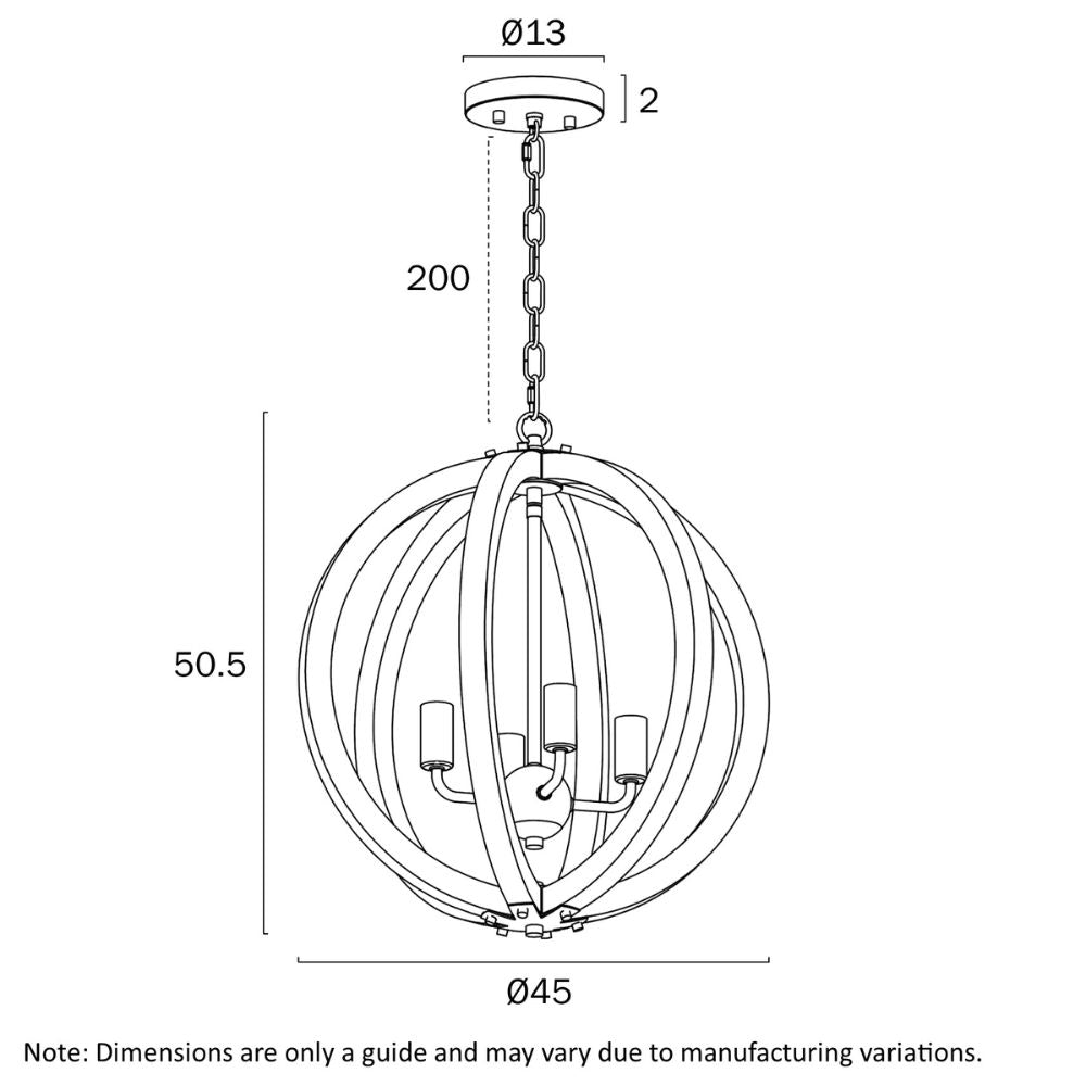 Telbix VESTAL - 4 Light Pendant-Telbix-Ozlighting.com.au