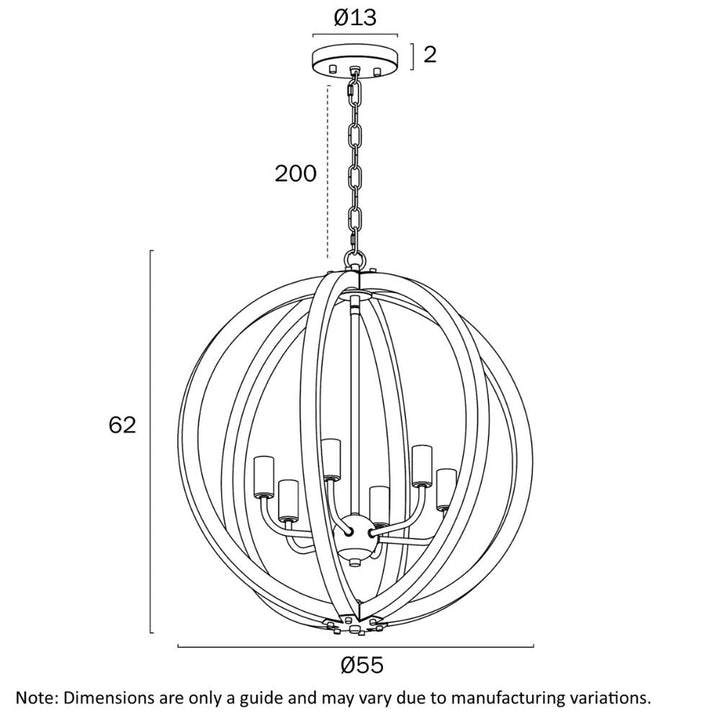 Telbix VESTAL - 6 Light Pendant-Telbix-Ozlighting.com.au