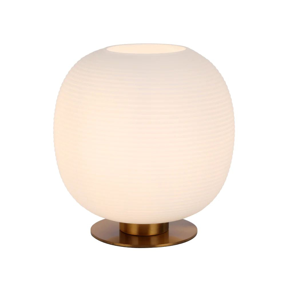 Telbix VIKEN - Mouth Blown Concentric Ribbed Glass Table Lamp-Telbix-Ozlighting.com.au