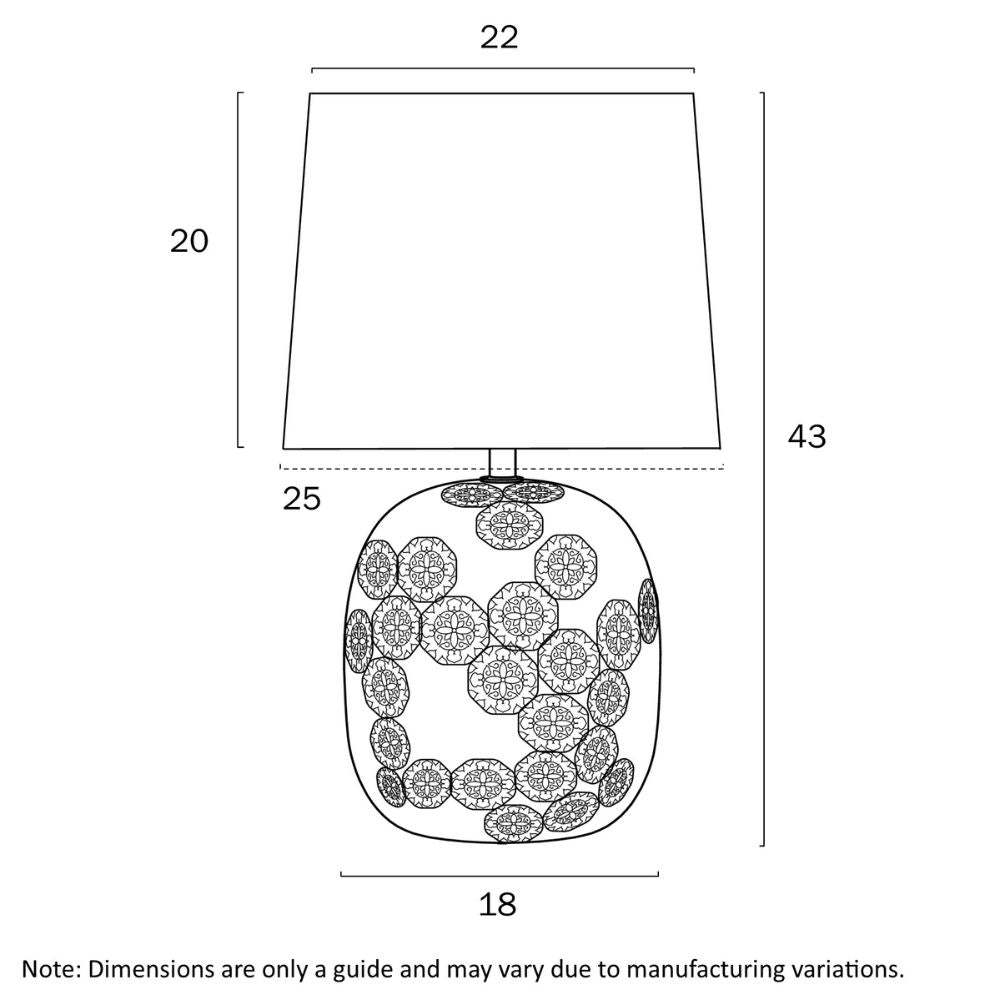 Telbix WISHES - Patterned Ceramic Table Lamp-Telbix-Ozlighting.com.au