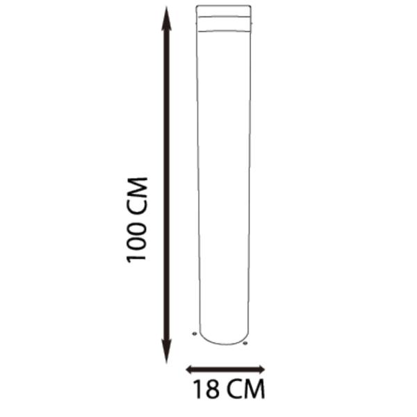 Vibe VBLBOS-015 - 1.8W Solar LED Bollard Light 3000K/5000K-Vibe Lighting-Ozlighting.com.au