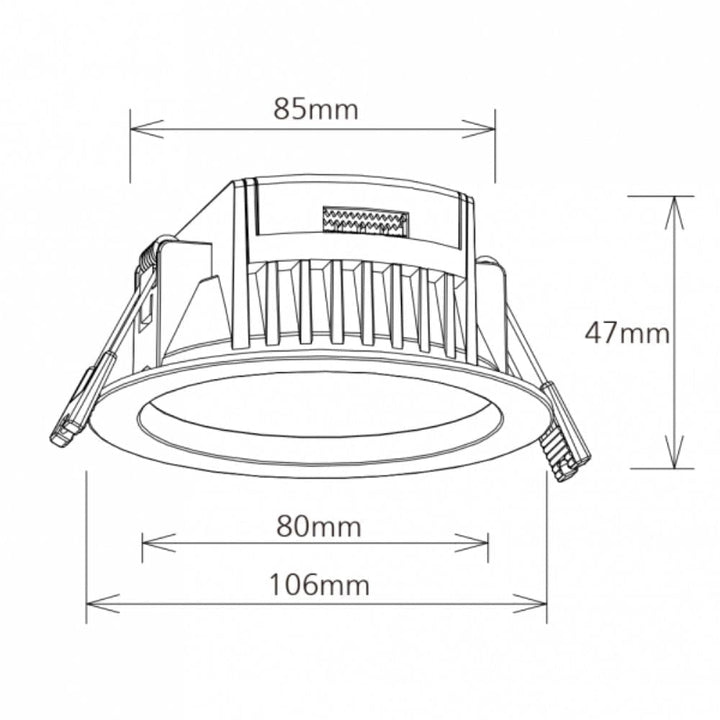 Vibe VBLDL-185 - 8W LED Tri-Colour Dimmable Deep Face Downlight IP54-Vibe Lighting-Ozlighting.com.au