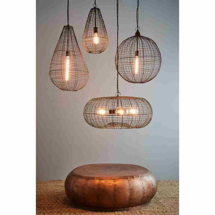 Zaffero CRAY - Antique Copper Open Wire Weave Teardrop Pendant-Zaffero-Ozlighting.com.au