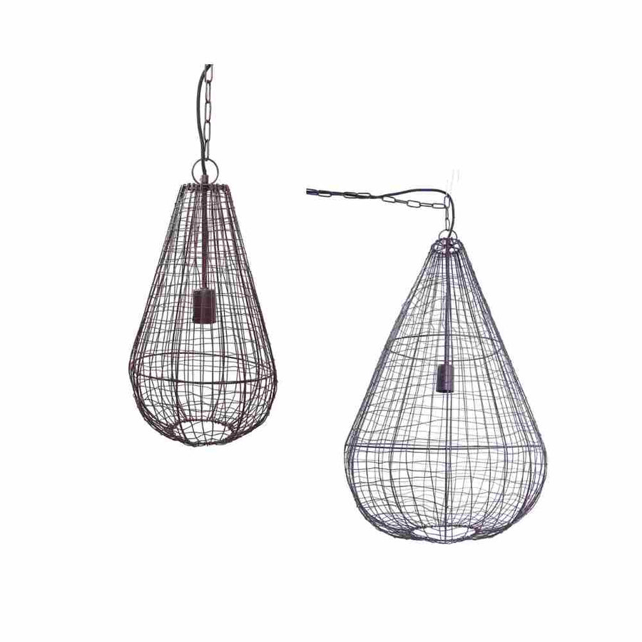 Zaffero CRAY - Antique Copper Open Wire Weave Teardrop Pendant-Zaffero-Ozlighting.com.au