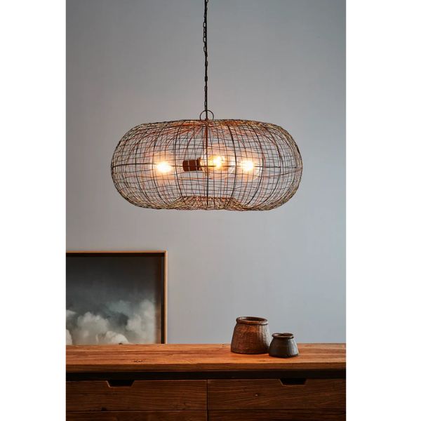 Zaffero LOBSTER - 3 Light Wire Weave Ellipse Pendant-Zaffero-Ozlighting.com.au