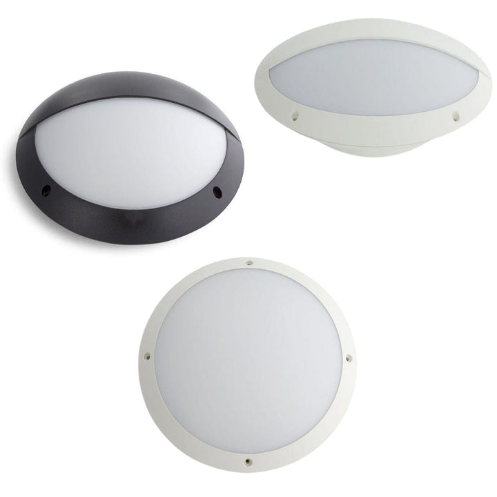 Atom AT3016 - 12W LED Round/Oval Exterior Bunker Ceiling/Wall Light IP65 - 4000K-Atom Lighting-Ozlighting.com.au