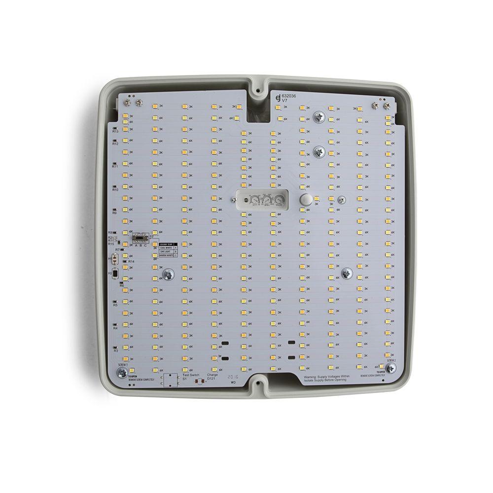 Atom AT5812 - 17W/27W Square LED Tri-Colour Exterior Polycarbonate Bulkhead Ceiling Light IP65-Atom Lighting-Ozlighting.com.au