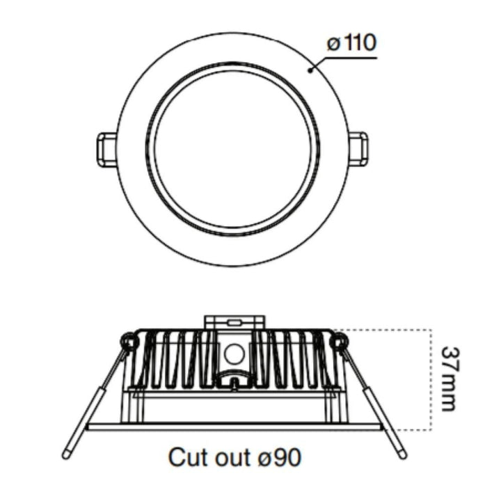 Atom AT9012 - 12W LED Dimmable Round Deep Face Downlight IP44 - 3000K/4000K-Atom Lighting-Ozlighting.com.au