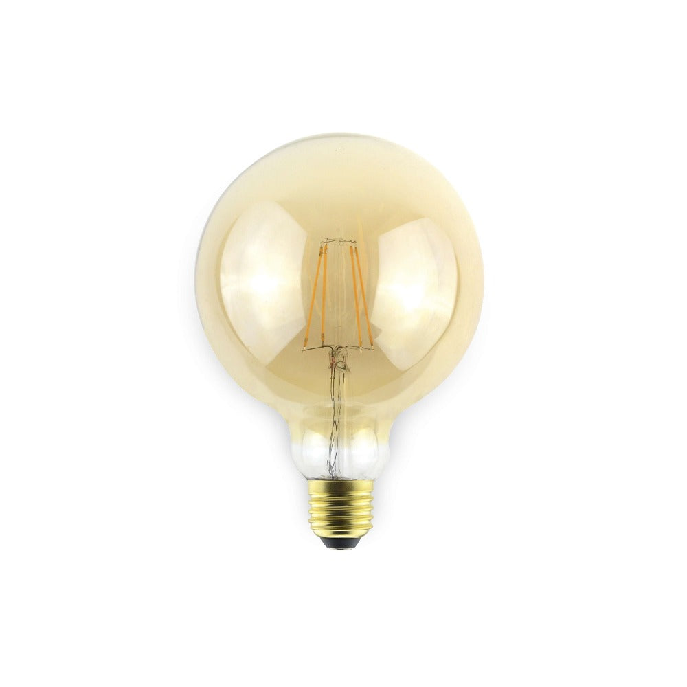 Atom AT9478 - 8W LED Dimmable G125 Spherical Shape Filament Amber Glass Globe 2700K - E27-Atom Lighting-Ozlighting.com.au