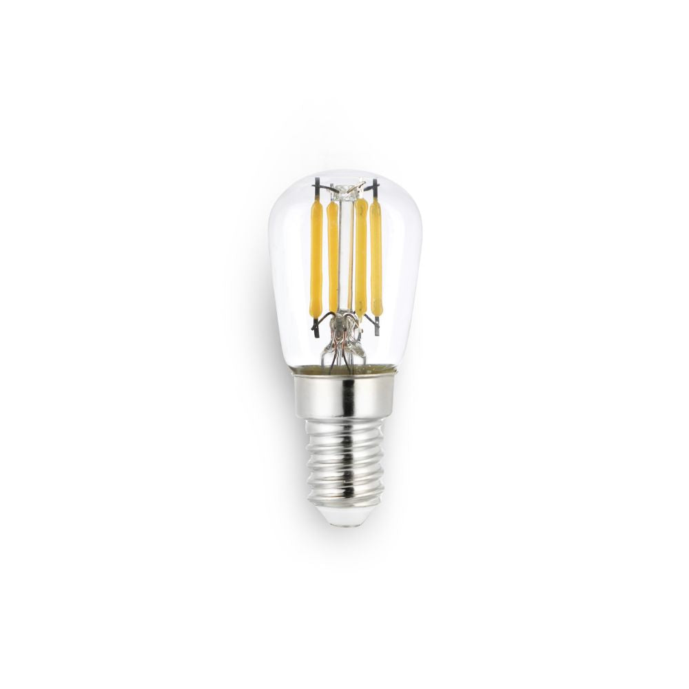 Atom AT9482 - 2W LED Pilot ST26 Shape Filament Clear Globe 3000K - E14/B15-Atom Lighting-Ozlighting.com.au