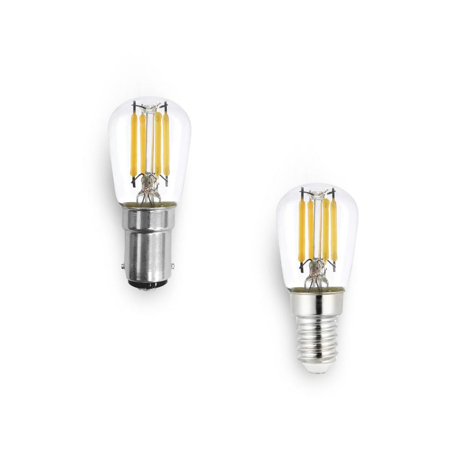 Atom AT9482 - 2W LED Pilot ST26 Shape Filament Clear Globe 3000K - E14/B15-Atom Lighting-Ozlighting.com.au