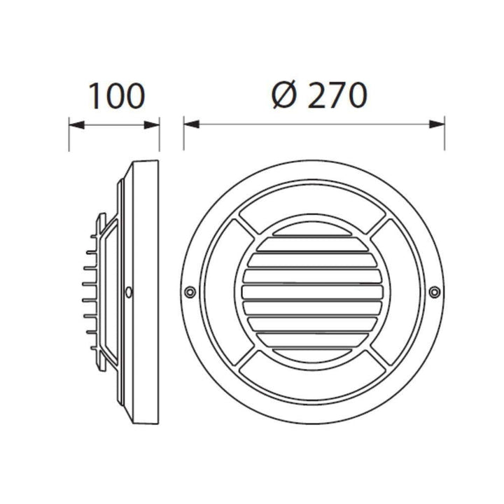 Boluce BL-1009 LEM - Exterior Large Round Bunker Light with Grille Fascia IP55 White-Boluce-Ozlighting.com.au