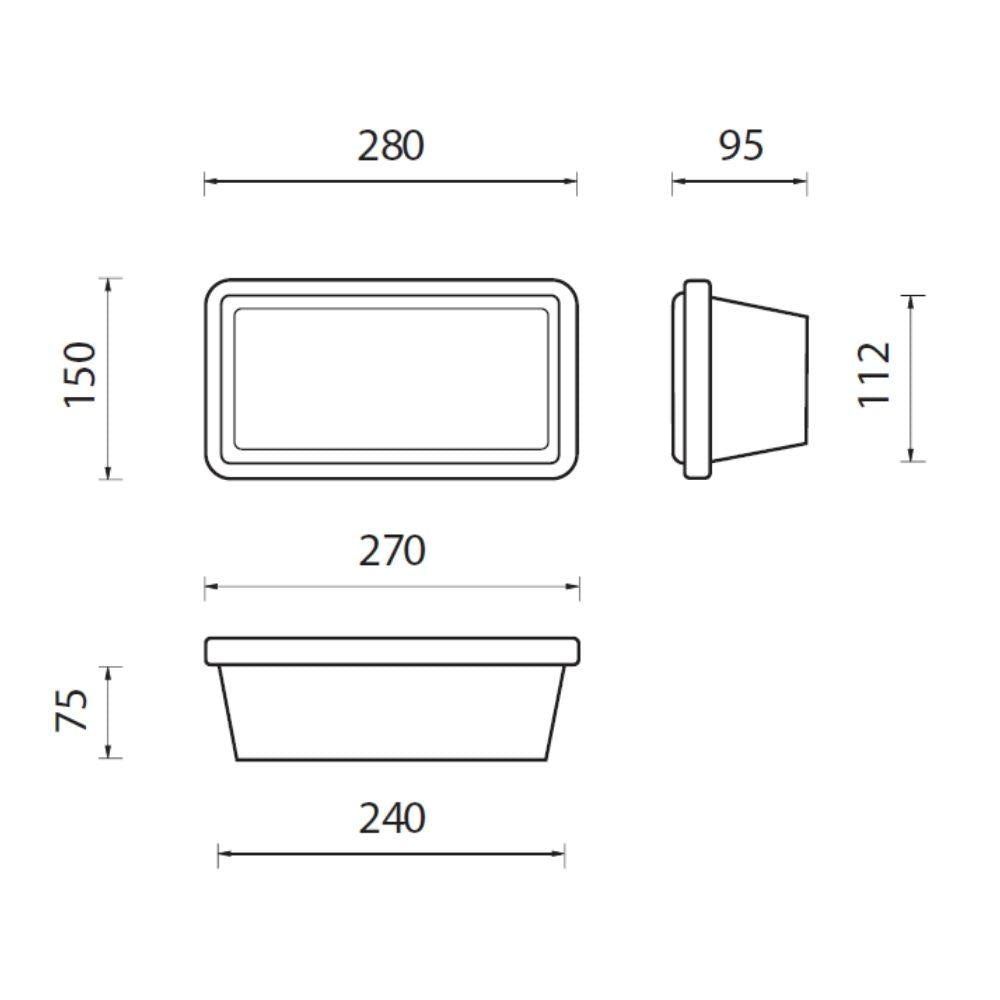 Boluce BL-1090 GAMMA BIG - Exterior Recessed Brick light with Open Fascia IP54 Black-Boluce-Ozlighting.com.au