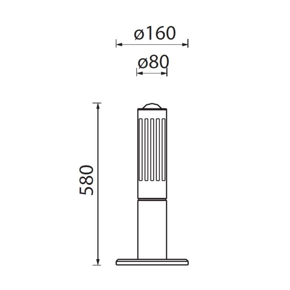 Boluce BL-2036 ARES INOX - Exterior 580mm Two Way Bollard Light IP44 316 Stainless Steel-Boluce-Ozlighting.com.au