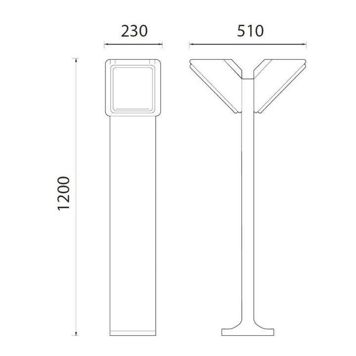 Boluce BL-2094 SELECTA - Exterior Large 1200mm Twin Bollard Light With Grille IP54-Boluce-Ozlighting.com.au