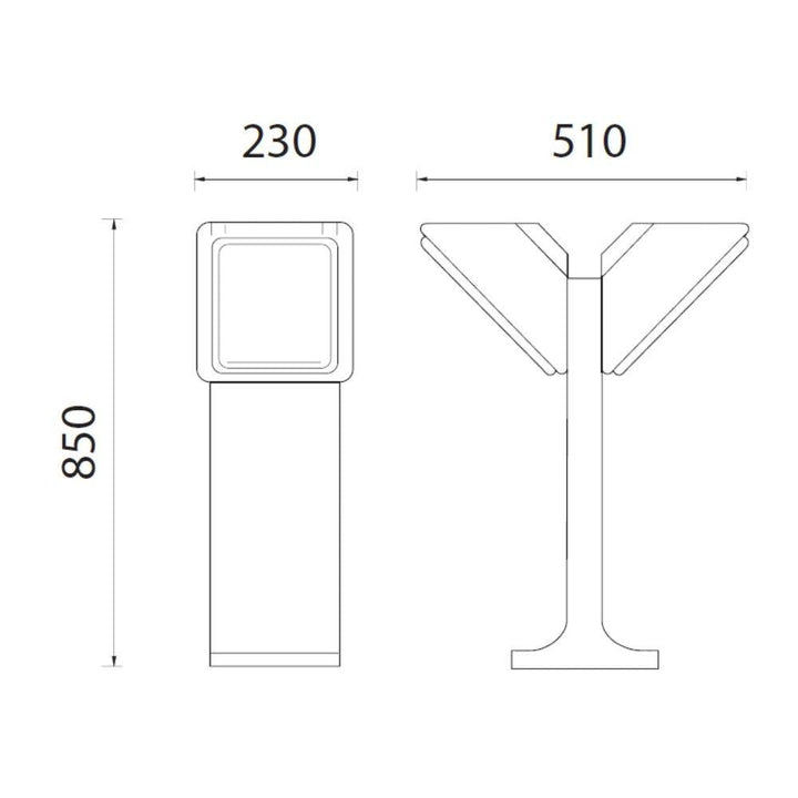 Boluce BL-2098 SELECTA - Exterior Small 850mm Twin Bollard Light With Grille IP54-Boluce-Ozlighting.com.au