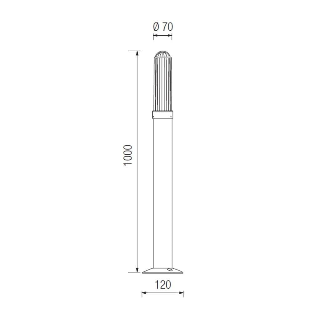 Boluce BL-3014 STICK - Exterior 1000mm Bollard Light IP55 Silver-Boluce-Ozlighting.com.au