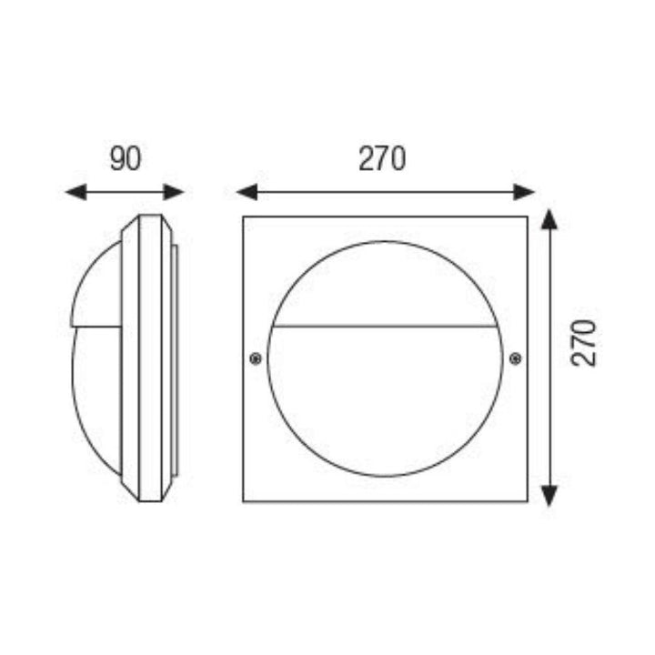 Boluce BL-3042 STELLA - Exterior Large Square Bunker Light with Eyelid IP55 Silver-Boluce-Ozlighting.com.au