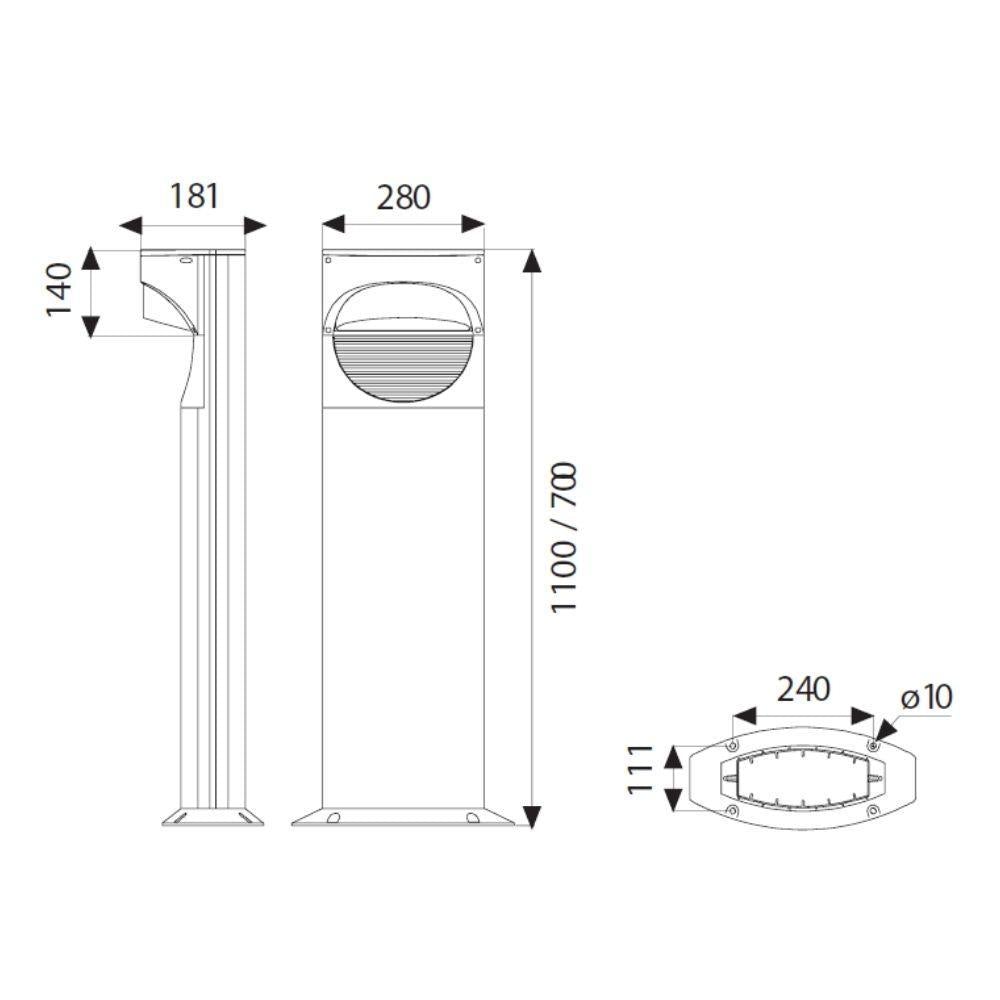 Boluce BL-4086 ENCO STELO - Exterior Large Bollard Light IP55 Silver-Boluce-Ozlighting.com.au