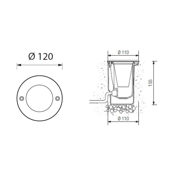 Boluce BL-5081 GEO-120 - Exterior Inground Light IP67 12V Stainless Steel Fascia - DRIVER REQUIRED-Boluce-Ozlighting.com.au