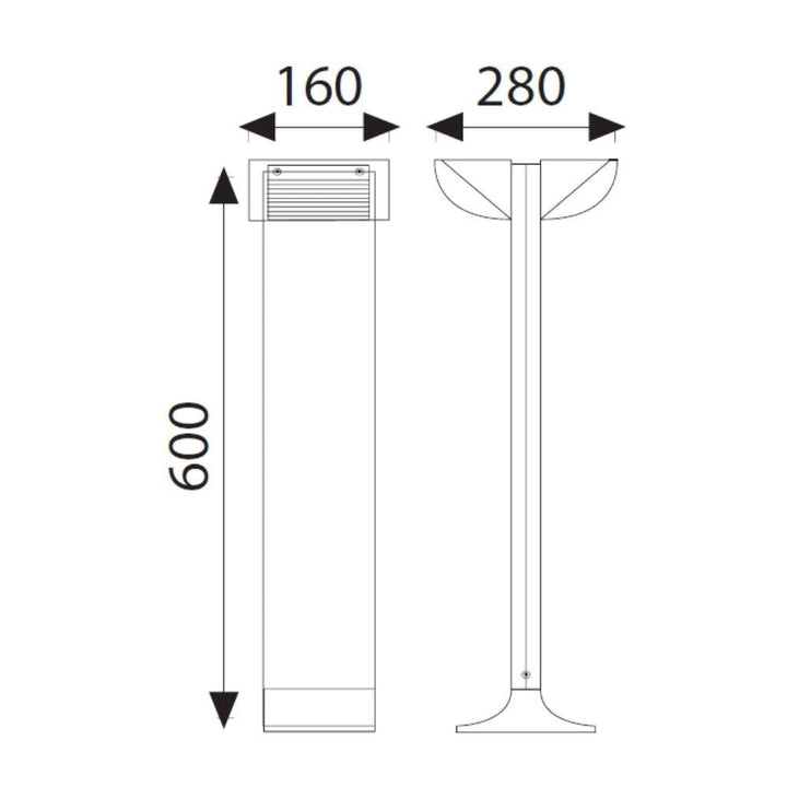 Boluce BL-7381 INTRO STELO - Exterior Small 600mm 2x6W LED Twin Bollard Light IP55 Silver 3000K-Boluce-Ozlighting.com.au