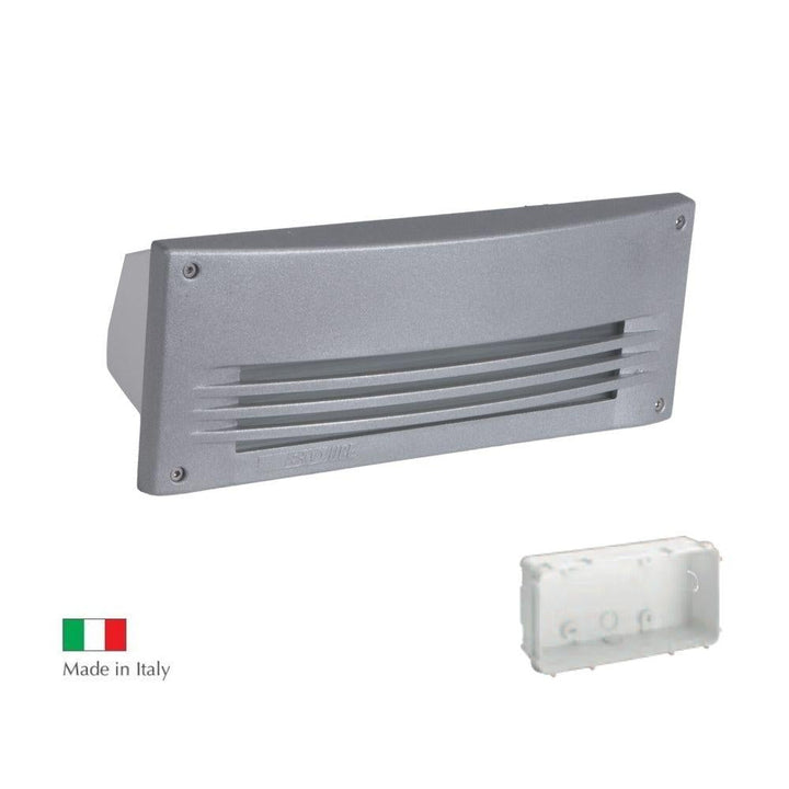 Boluce BL-8051 IPSE - Exterior Large Recessed Brick light with Grilled Eyelid IP54 Silver-Boluce-Ozlighting.com.au