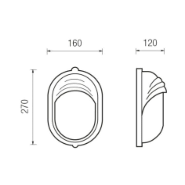 Boluce BL-9001 IBIS - Exterior Oval Bunker Light with Eyelid Fascia IP55-Boluce-Ozlighting.com.au