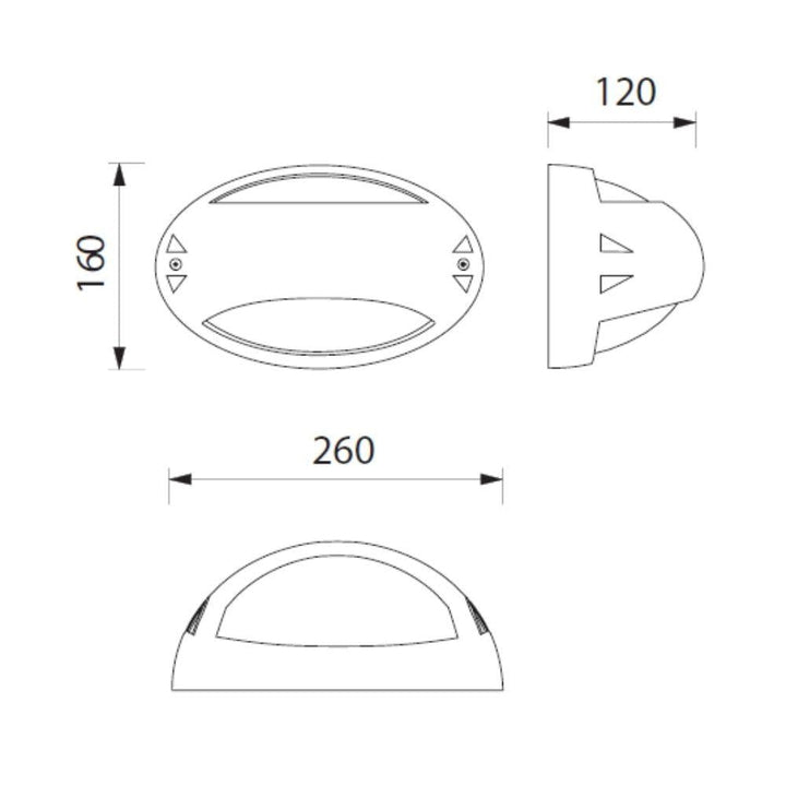 Boluce BL-9039 AIRONE - Exterior Oval Bunker Light with Middle Band Fascia IP54 Silver-Boluce-Ozlighting.com.au