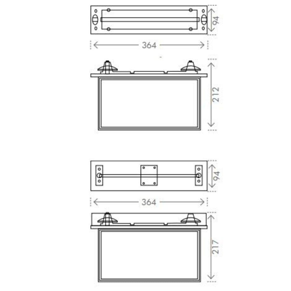 Brilliant BLADE - 2W Recessed Emergency LED Exit Sign-Brilliant Lighting-Ozlighting.com.au