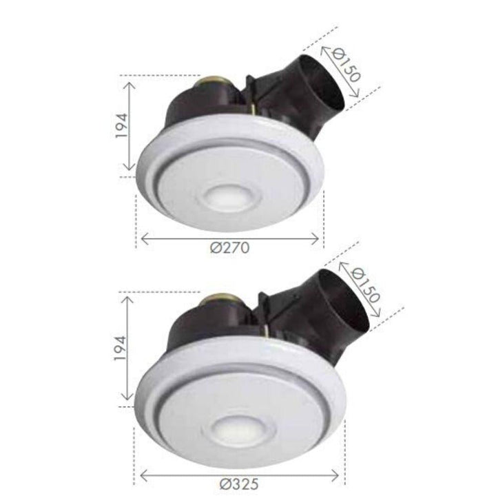 Brilliant BOREAL-II - Round Exhaust Fan with Tricolour switchable CCT LED Light-Brilliant Lighting-Ozlighting.com.au