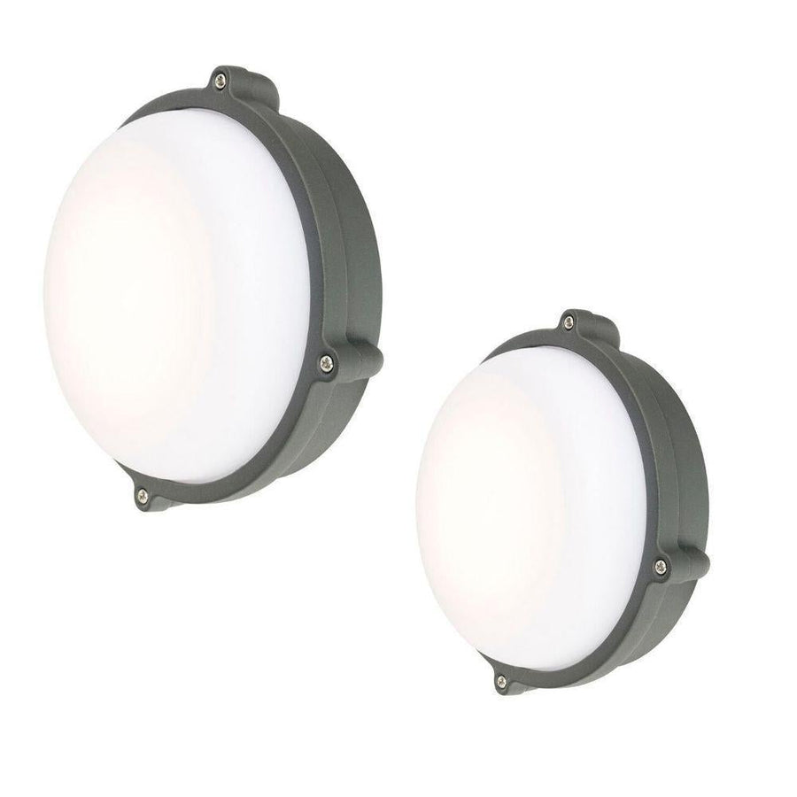 Brilliant DELATITE-S/L - 12W/20W LED Round Bunker Light IP44 Charcoal - 3000K-Brilliant Lighting-Ozlighting.com.au