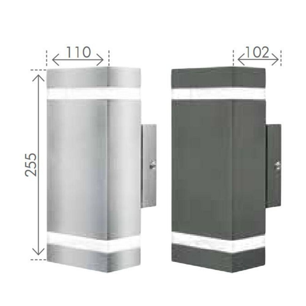 Brilliant ENTASIS-2WB - 2XGU10 Modern Exterior Up/Down Wall Light IP44-Brilliant Lighting-Ozlighting.com.au