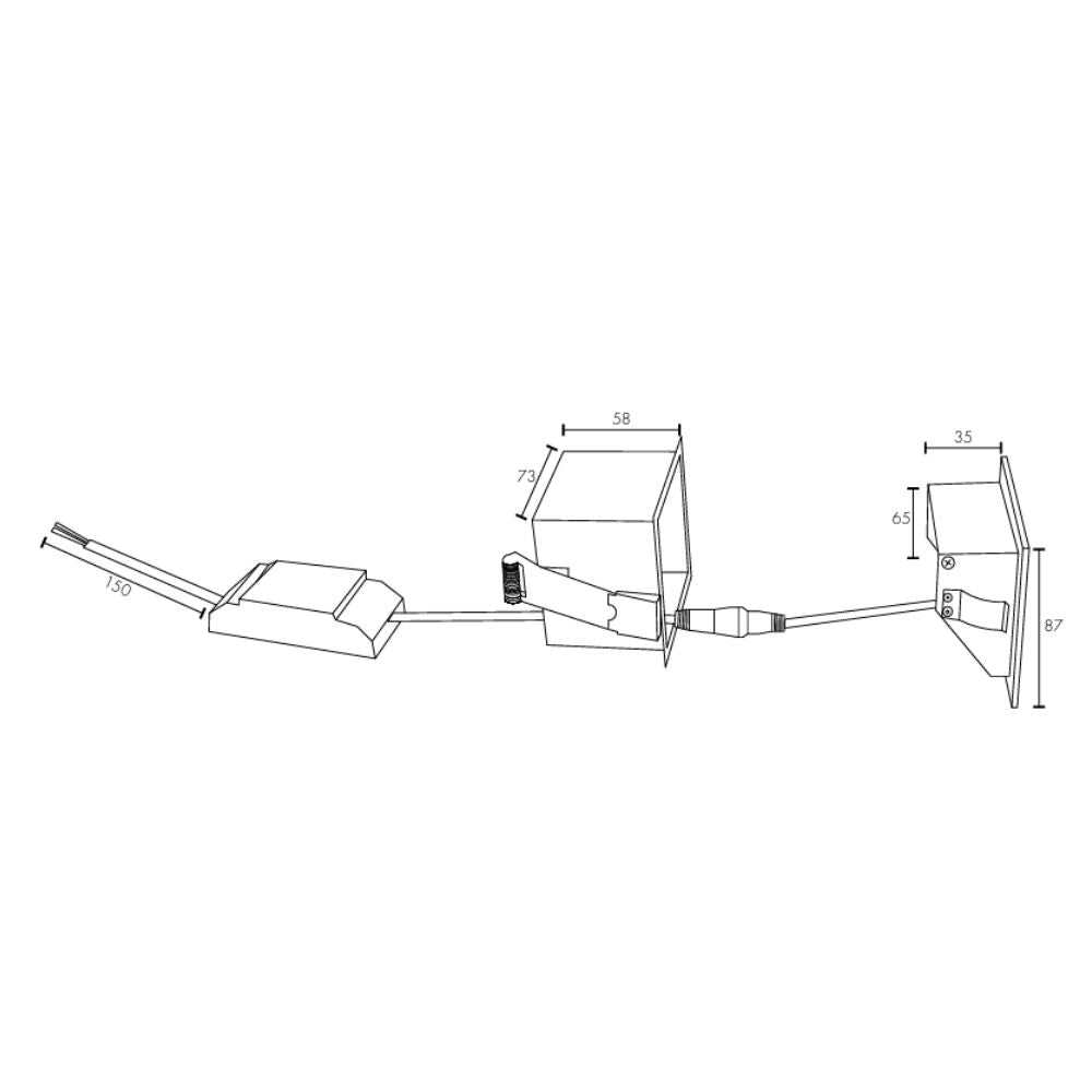 Brilliant EVELYN - 3W LED Square Indoor Recessed Steplight IP20 - 3000K-Brilliant Lighting-Ozlighting.com.au