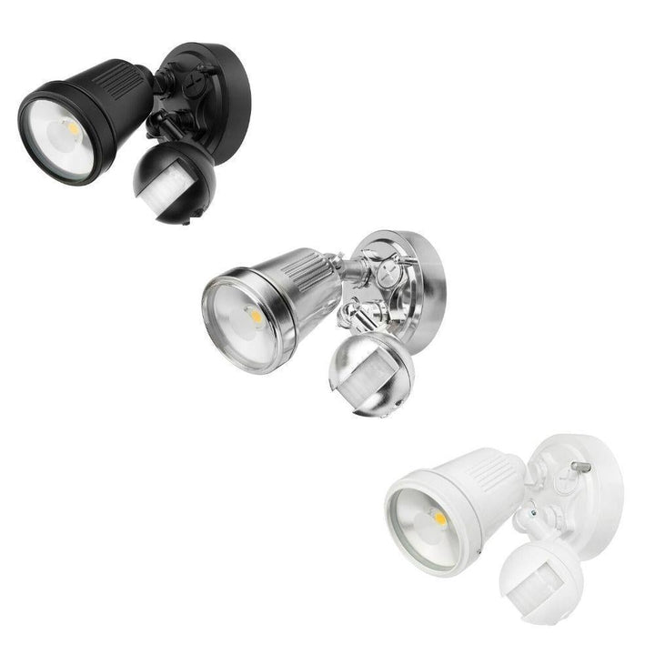 Brilliant HUNTER III - 11W LED Single Head Exterior Spotlight With Sensor IP44 - 4200K-Brilliant Lighting-Ozlighting.com.au